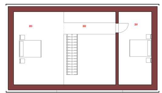 Pôdorys obytné podkrovie